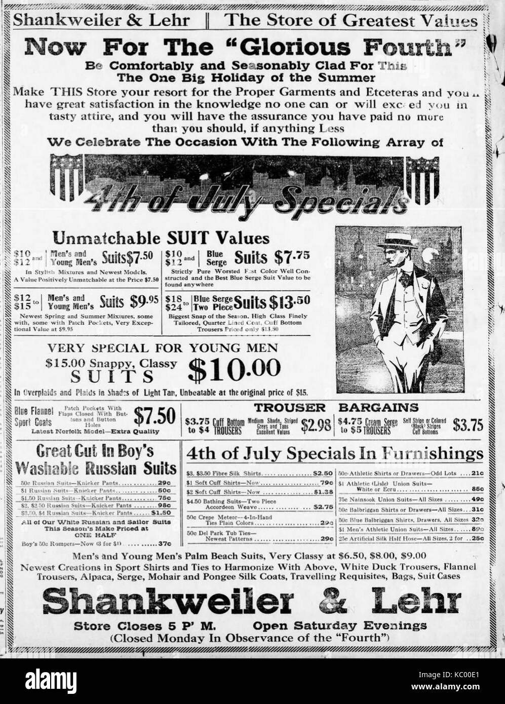 1915 Shankweiler & Lehr Newspaper Ad Allentown PA Stock Photo Alamy