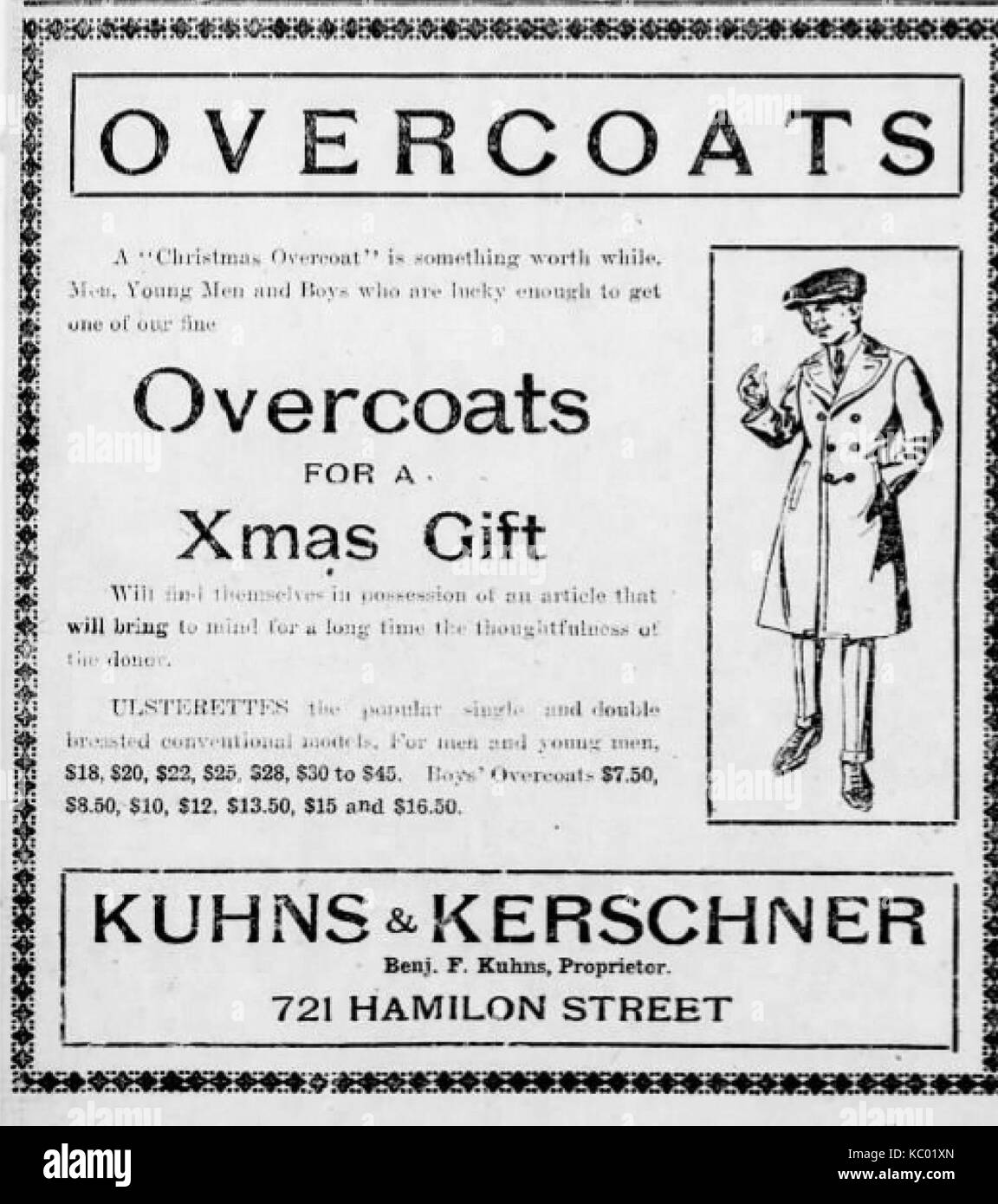 1918 Kuhns & Kerschnner Newspaper Ad Allentown PA Stock Photo Alamy