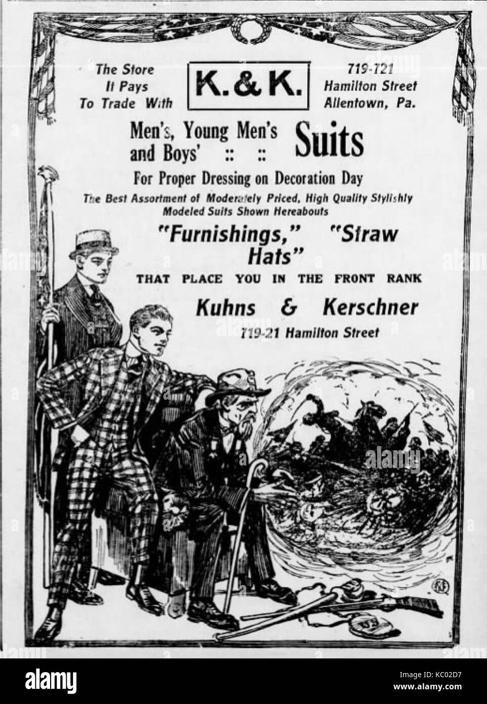 1915 Kuhns & Kerschner Newspaper Ad Allentown PA Stock Photo Alamy