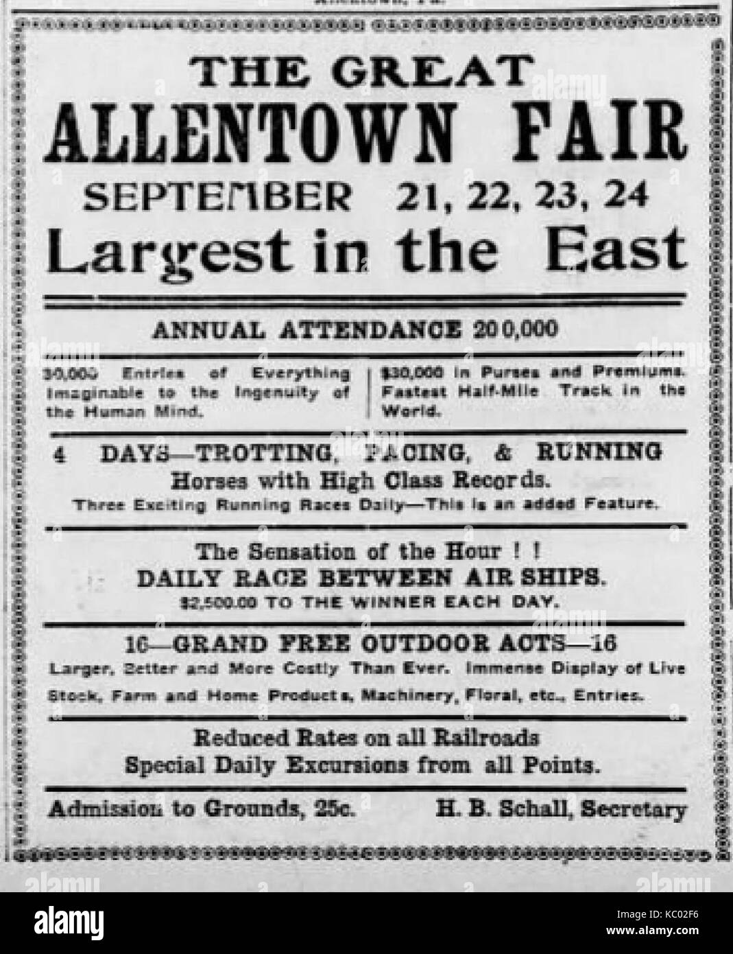 1909 Allentown Fair Newspaper Ad Allentown PA Stock Photo Alamy 1909-allentown-fair-newspaper-ad-allentown-pa-stock-photo-alamy