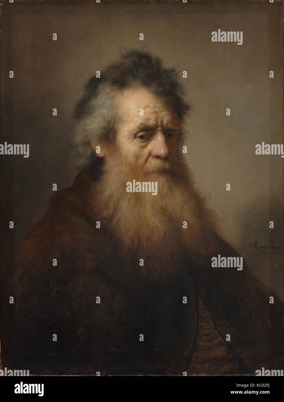 Rembrandt Bearded old man Stock Photo - Alamy