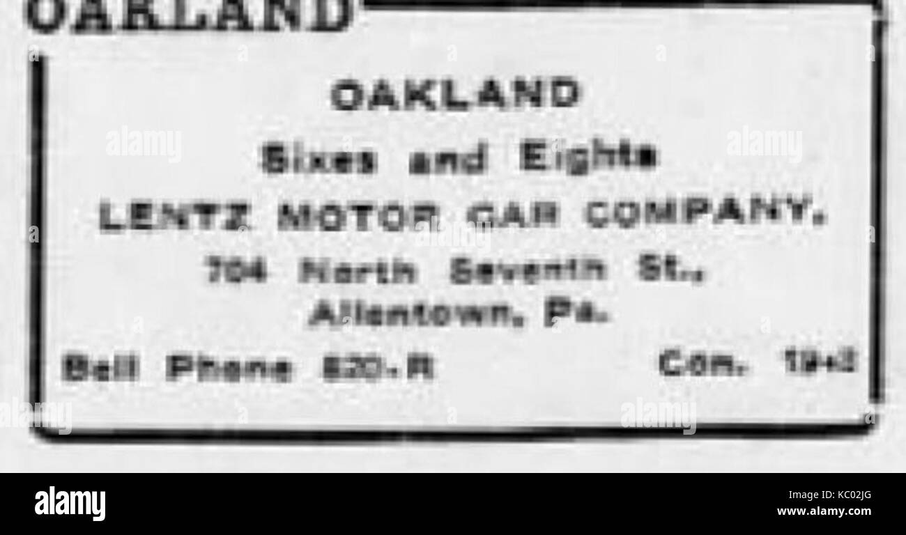 1917 Lehigh Valley Motor Company Newspaper Ad3 Allentown PA Stock Photo