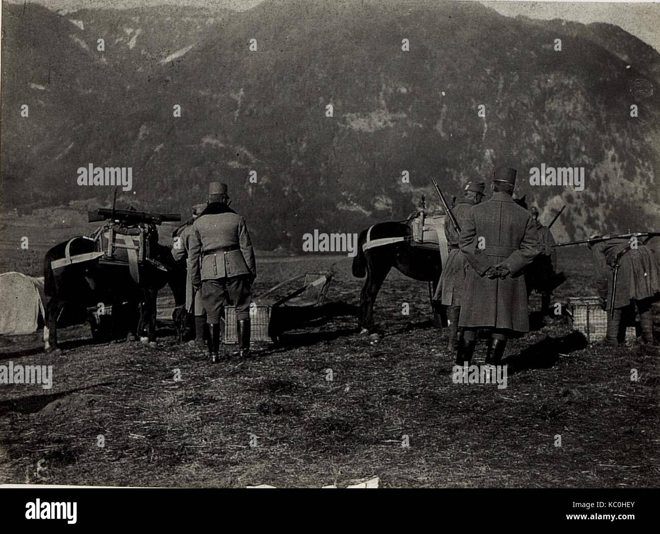 Erste Versuche beim 14. Korps mit Musketen bei Auhofen im Tauferer Tal. (BildID 15580652) Stock Photo