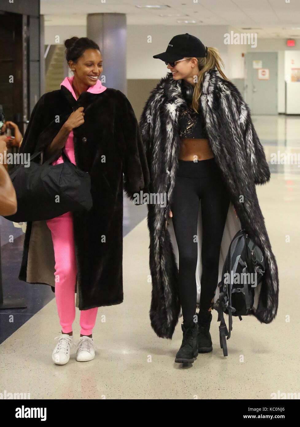 Josephine Skriver and Jasmine Tookes arrive at Los Angeles
