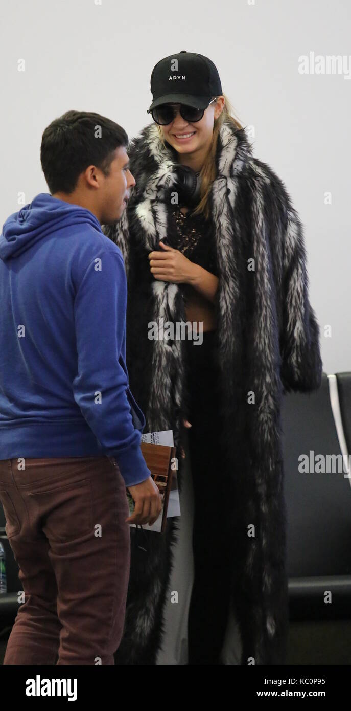 Josephine Skriver and Jasmine Tookes arrive at Los Angeles