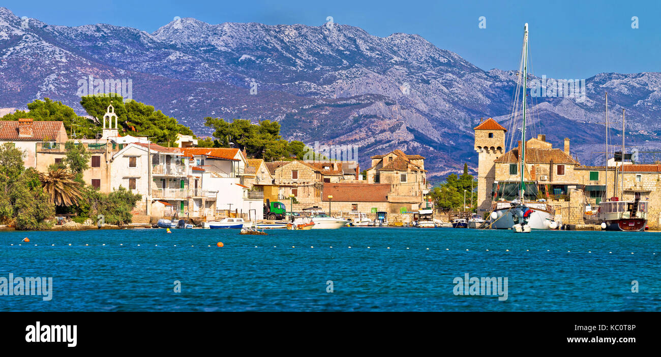 Kastel Gomilica waterfront panoramic view, Split region of Dalmatia ...
