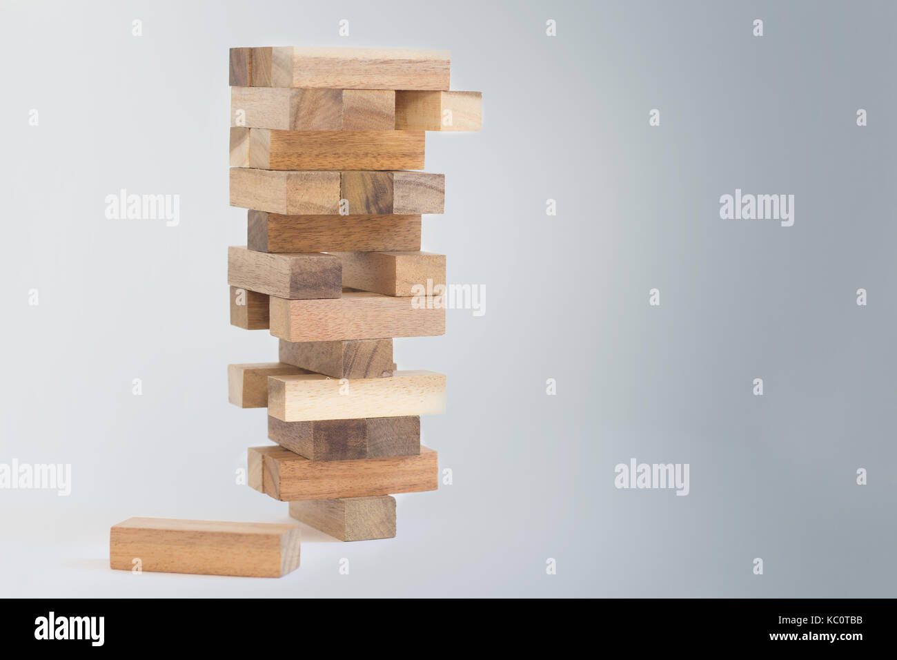 wooden block tower Stock Photo