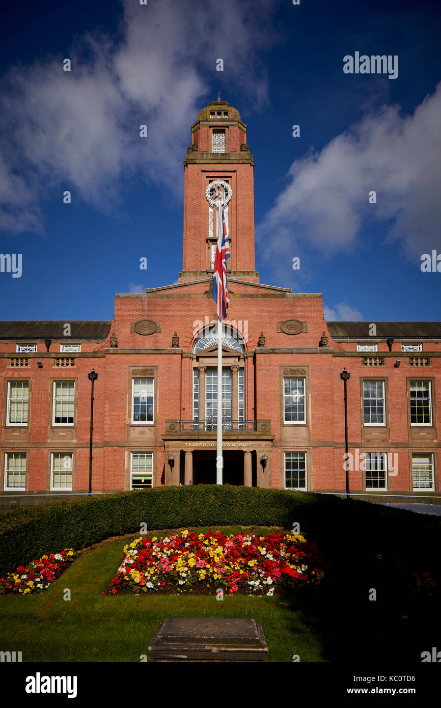 Grade II listed Trafford Town Hall in Stretford by architects Bradshaw Gass & Hope of Bolton Stock Photo