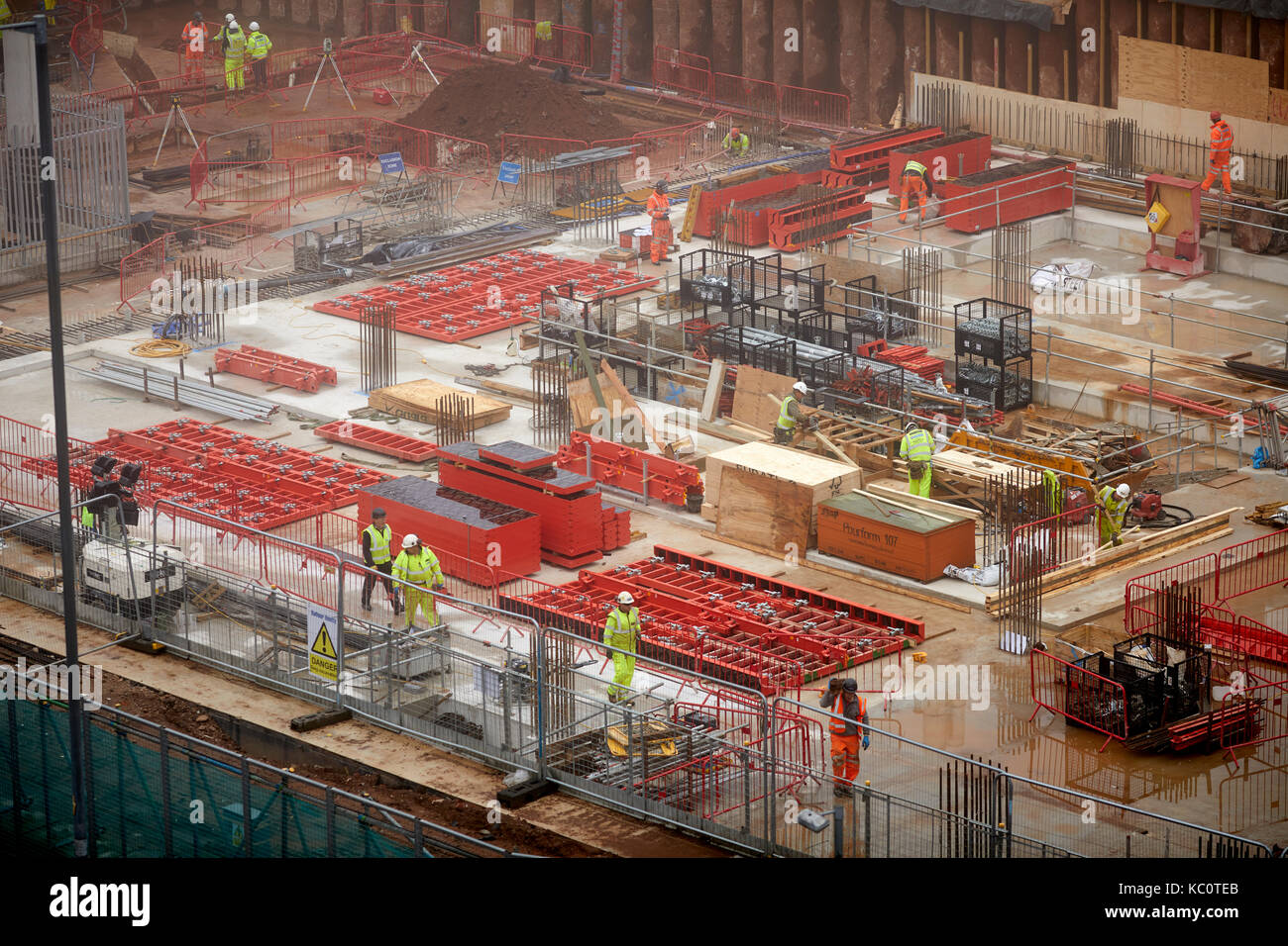 Foundations groundwork at Manchester University Stock Photo Alamy