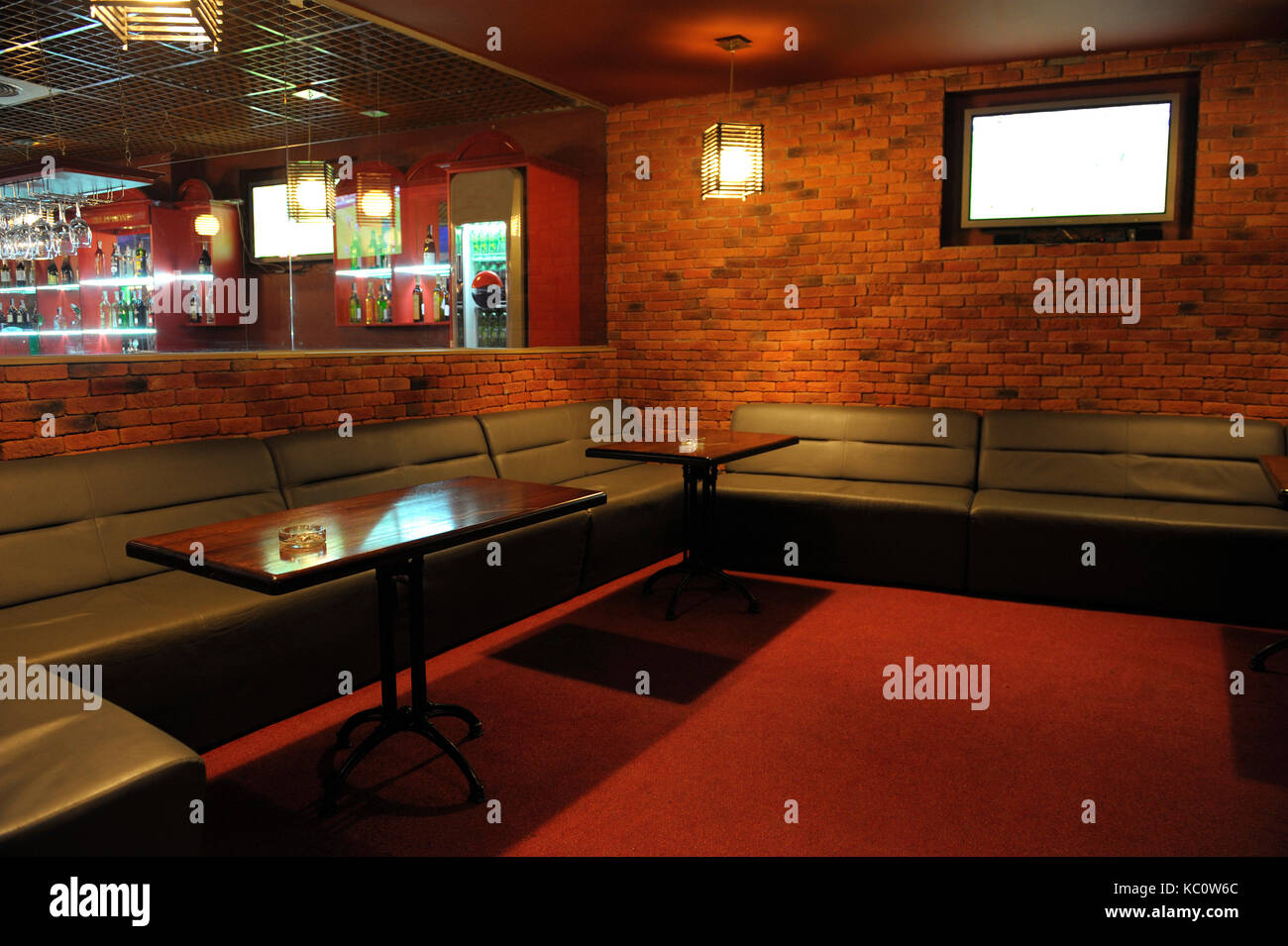 Restaurant interior: smoking area Stock Photo