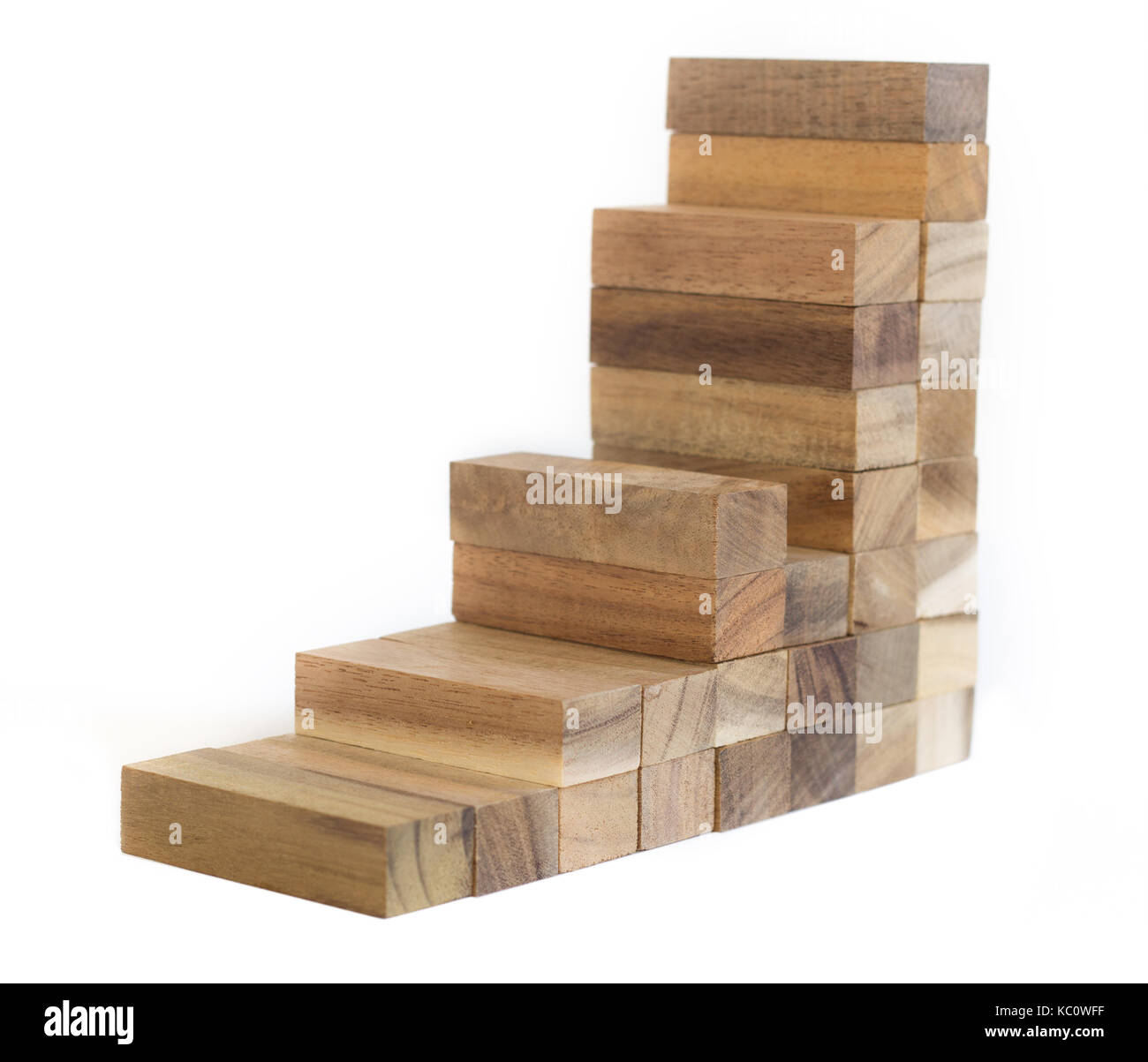 wood blocks growth chart Stock Photo
