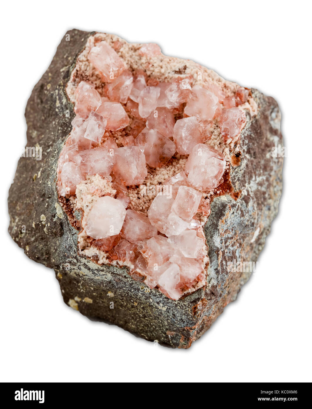 View at zeolite mineral isolated on the white background Stock Photo