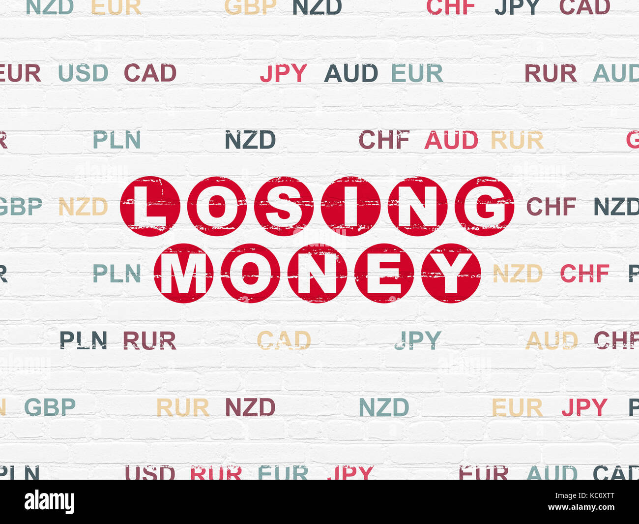 Money concept: Losing Money on wall background Stock Photo - Alamy