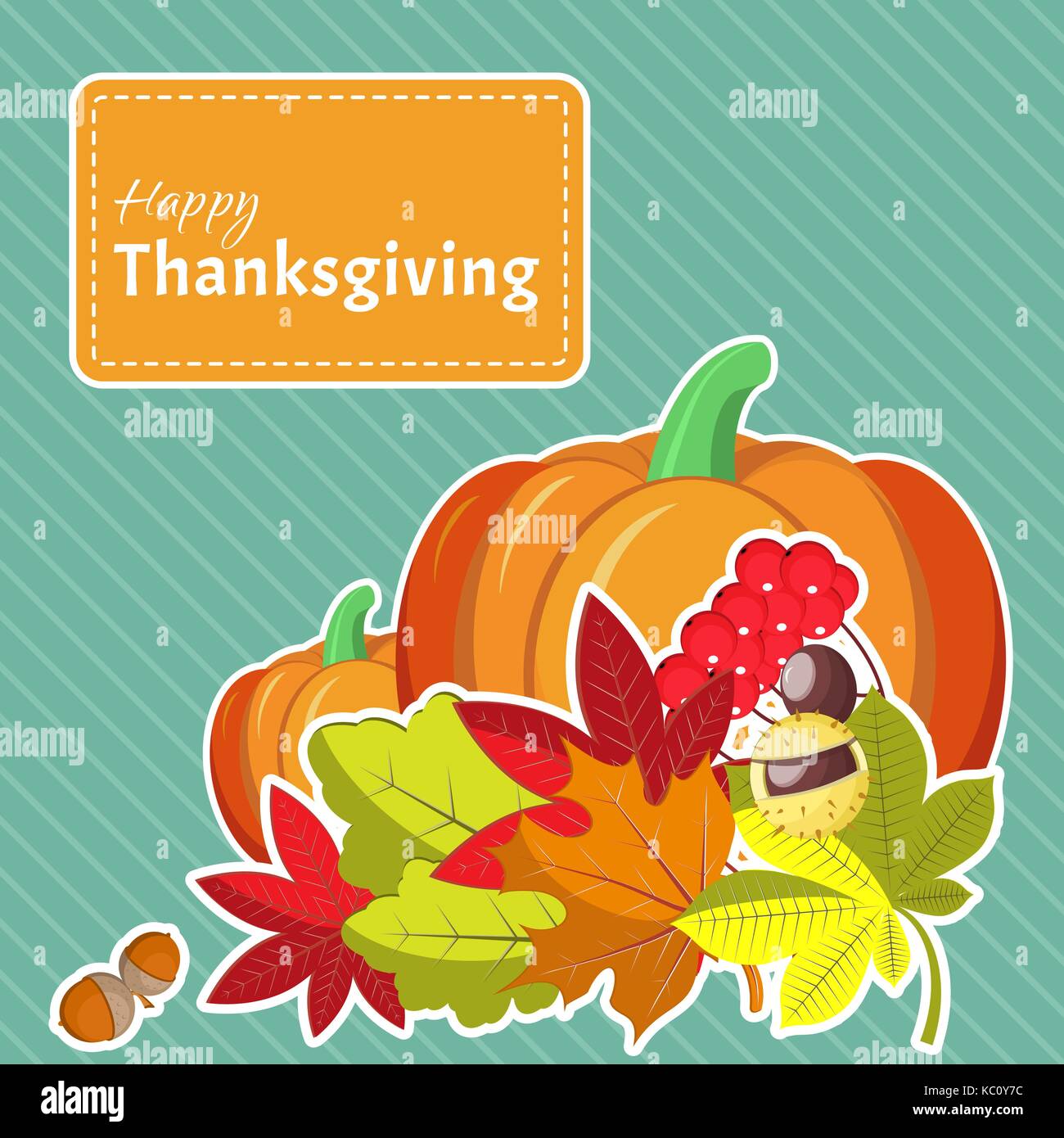 Greeting card template for Thanksgiving Day Stock Vector Image & Art ...