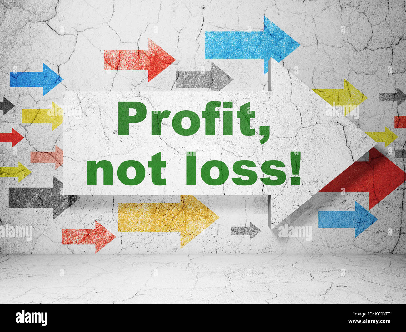 Finance concept: arrow with Profit, Not Loss! on grunge wall background ...