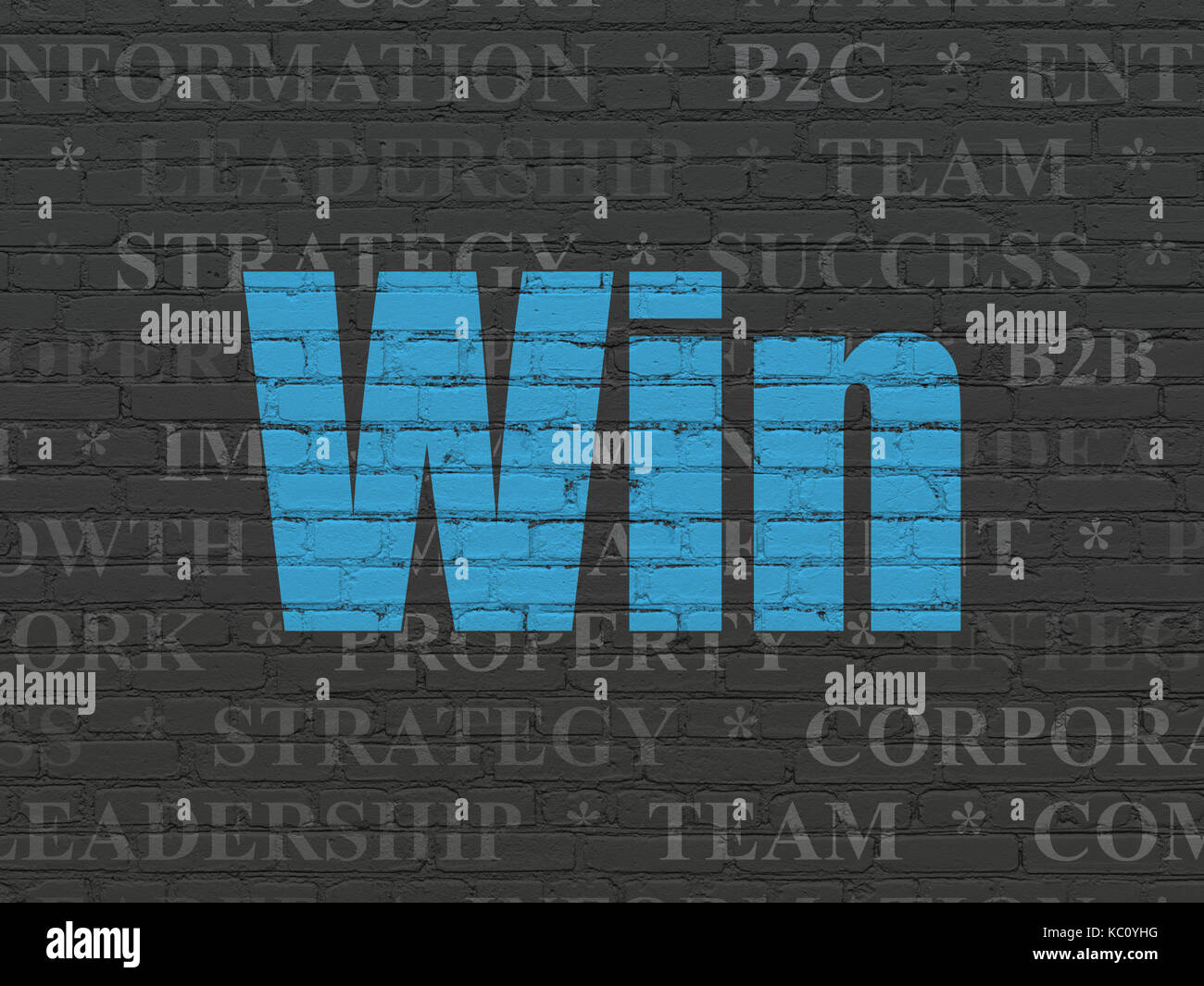 Finance concept: Win on wall background Stock Photo - Alamy