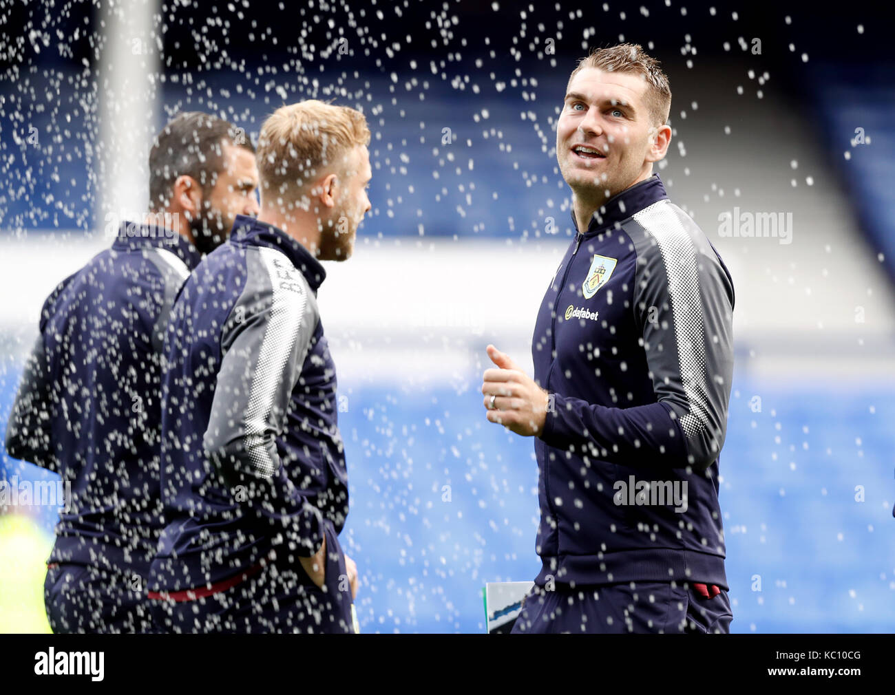 Sam Goodison Burnley's Sam Vokes before the Premier League match at Goodison Park ...