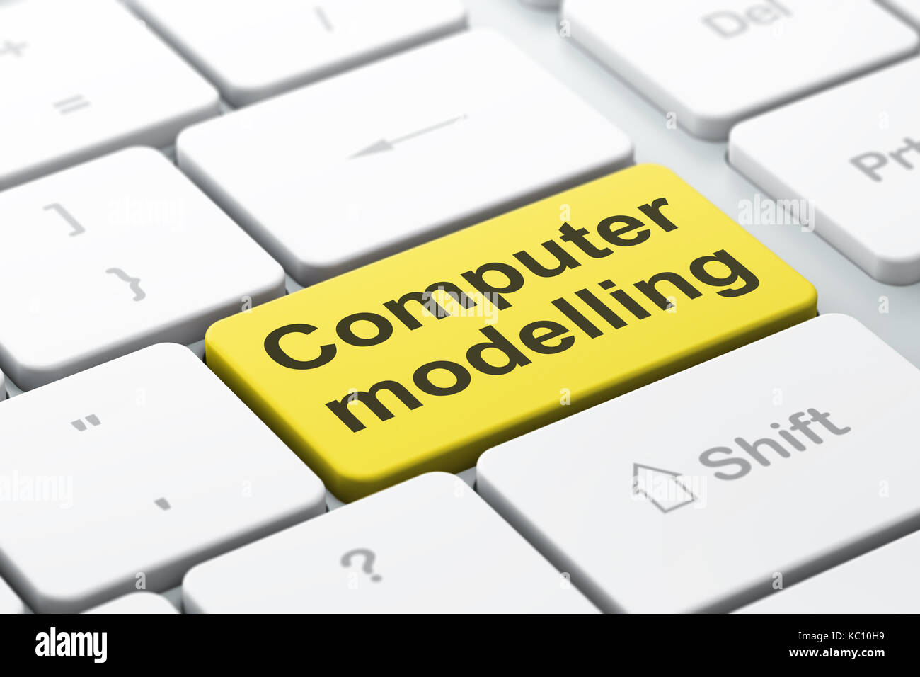Science concept: Computer Modelling on computer keyboard background ...