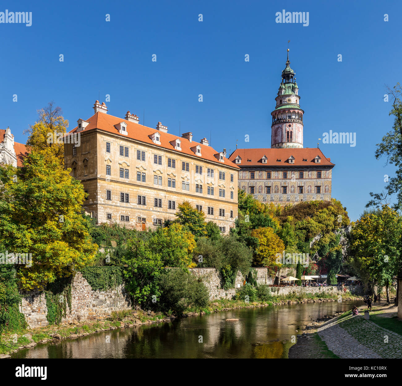 Castle of Cesky Krumlov in South Bohemia Stock Photo