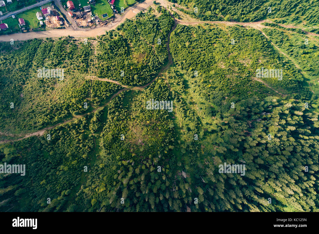 Aerial view of the village in the Carpathian mountains Stock Photo - Alamy