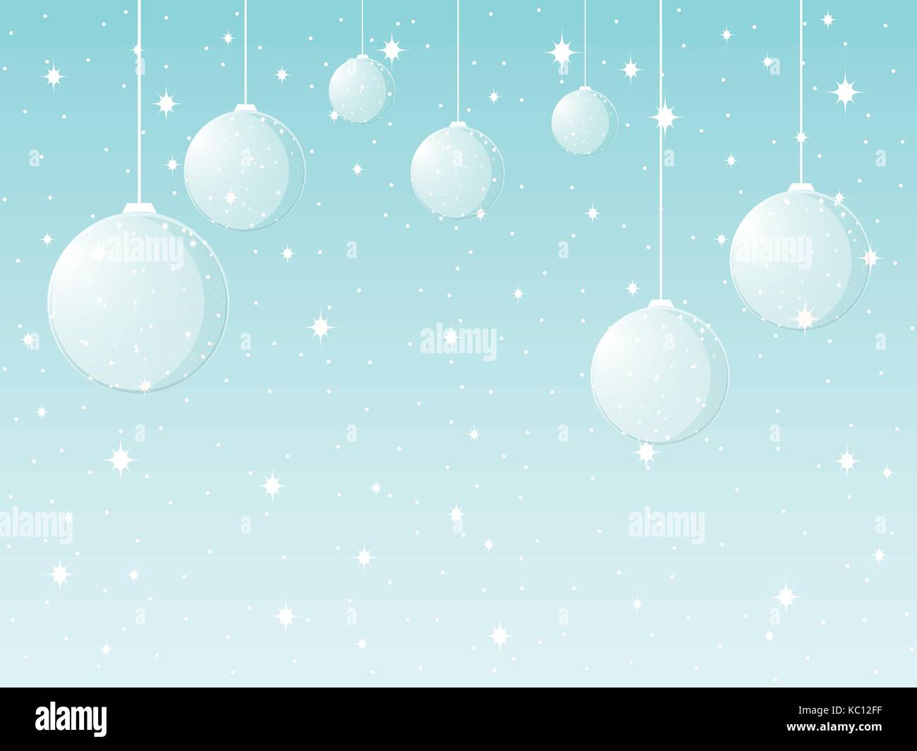 Background with Christmas balls and snowflakes. Vector illustration ...
