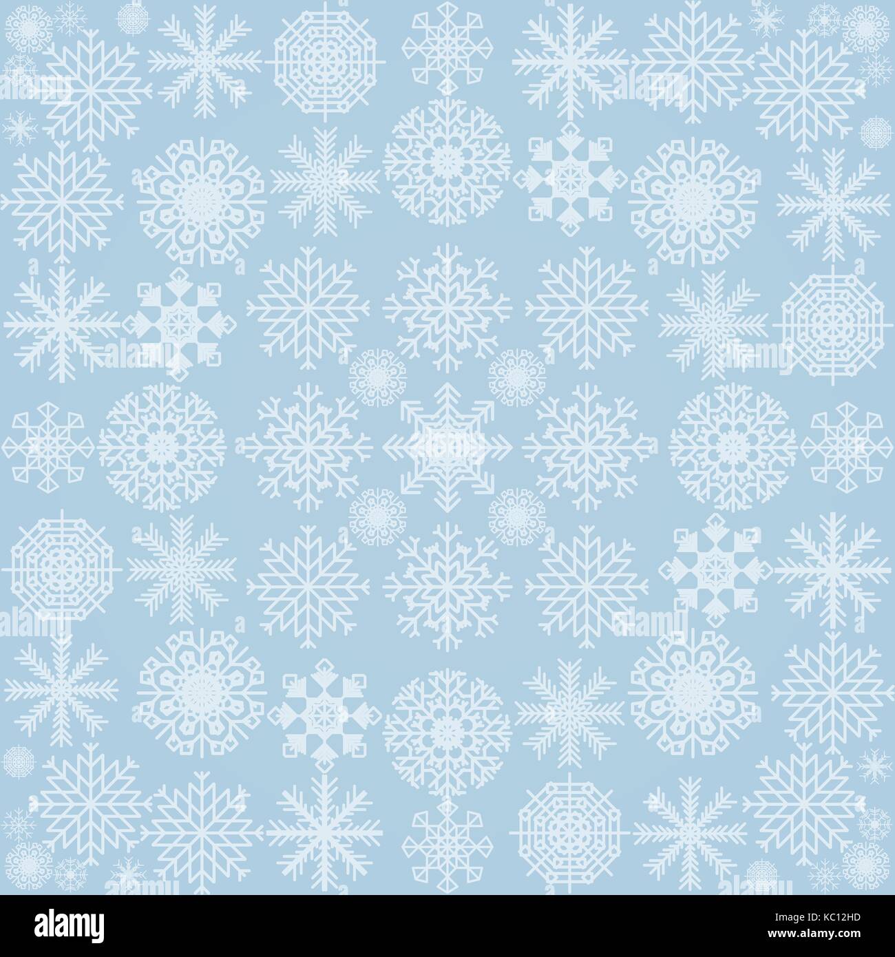 The pattern of snowflakes on a blue background. Vector illustration ...