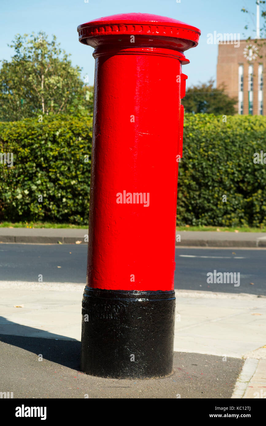 Reverse / obverse / back / rear side view of a B-type pillar box / post ...