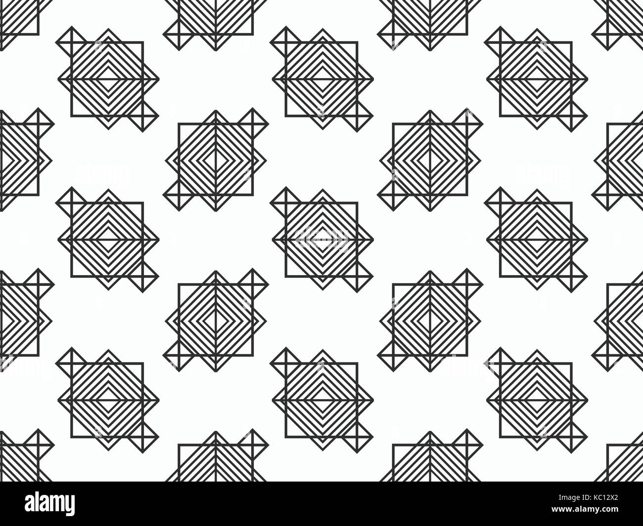 Abstract seamless black and white pattern in art deco style. Vector ...