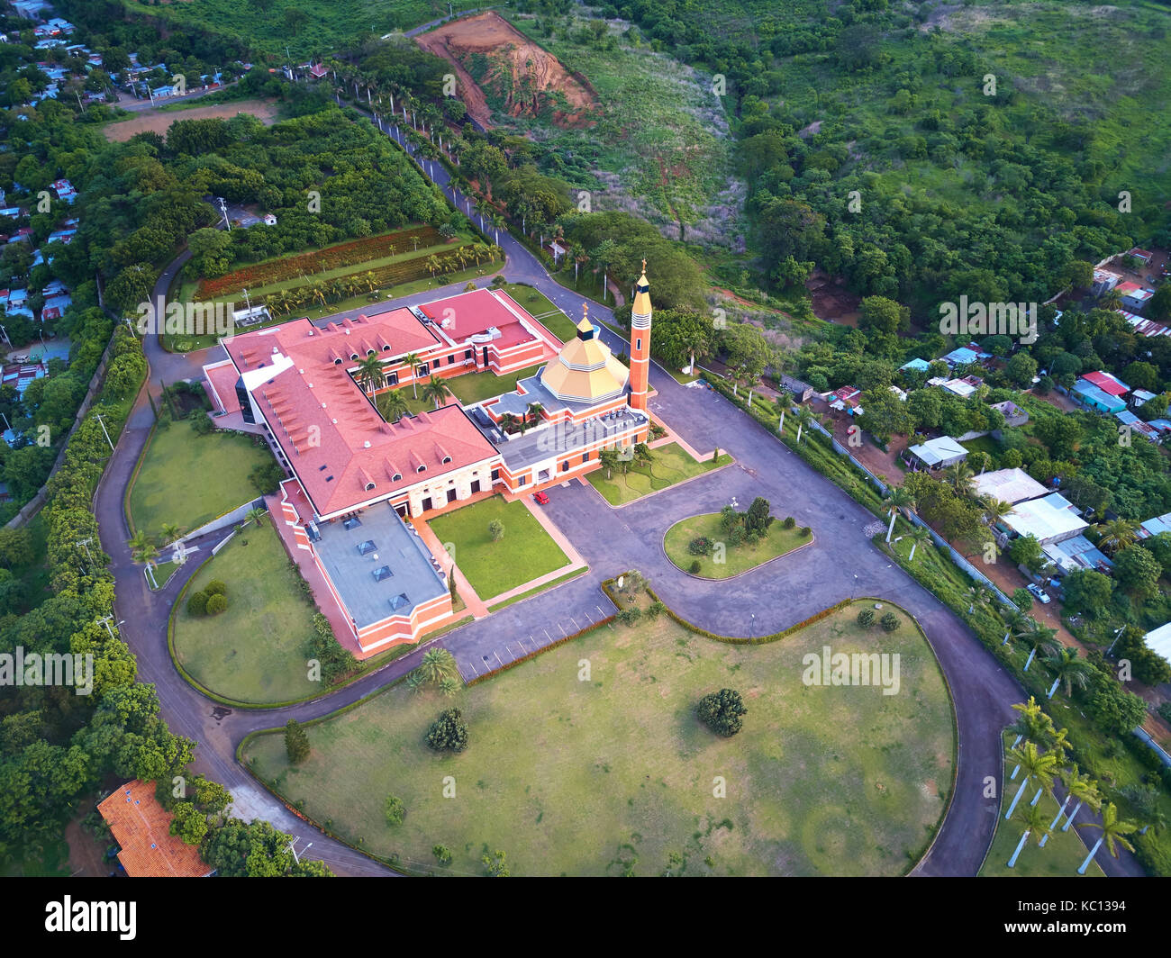 Seminary of Misionero Arquidiocesano Nuestra Señora de Guadalupe in Nicaragua Managua aerial view Stock Photo