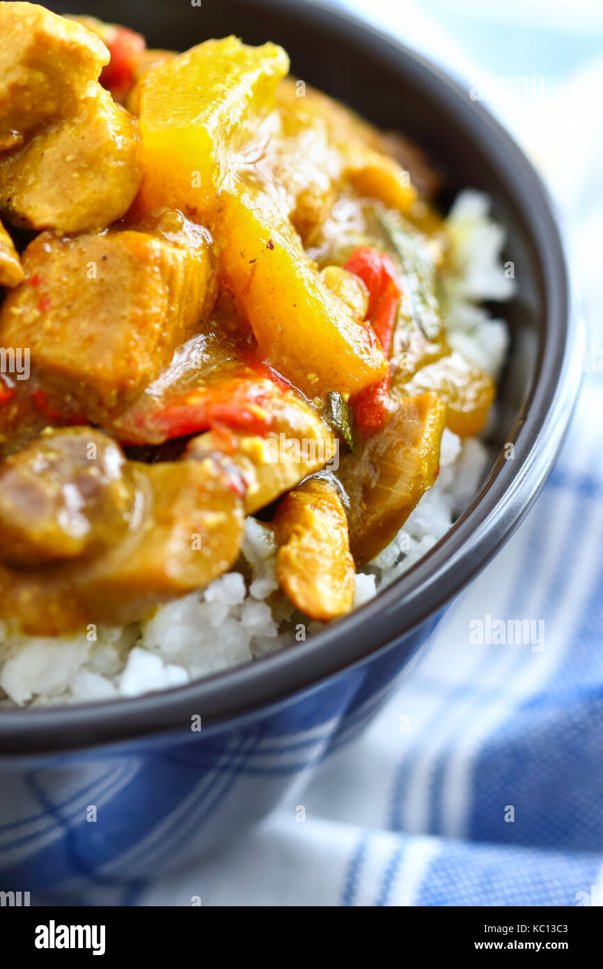 Pressure Cooker Chicken Curry Stock Photo Alamy