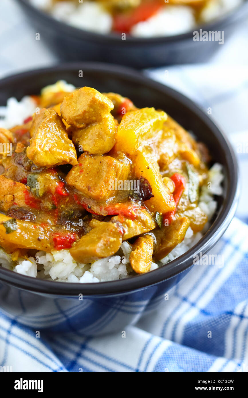 Pressure Cooker Chicken Curry Stock Photo Alamy