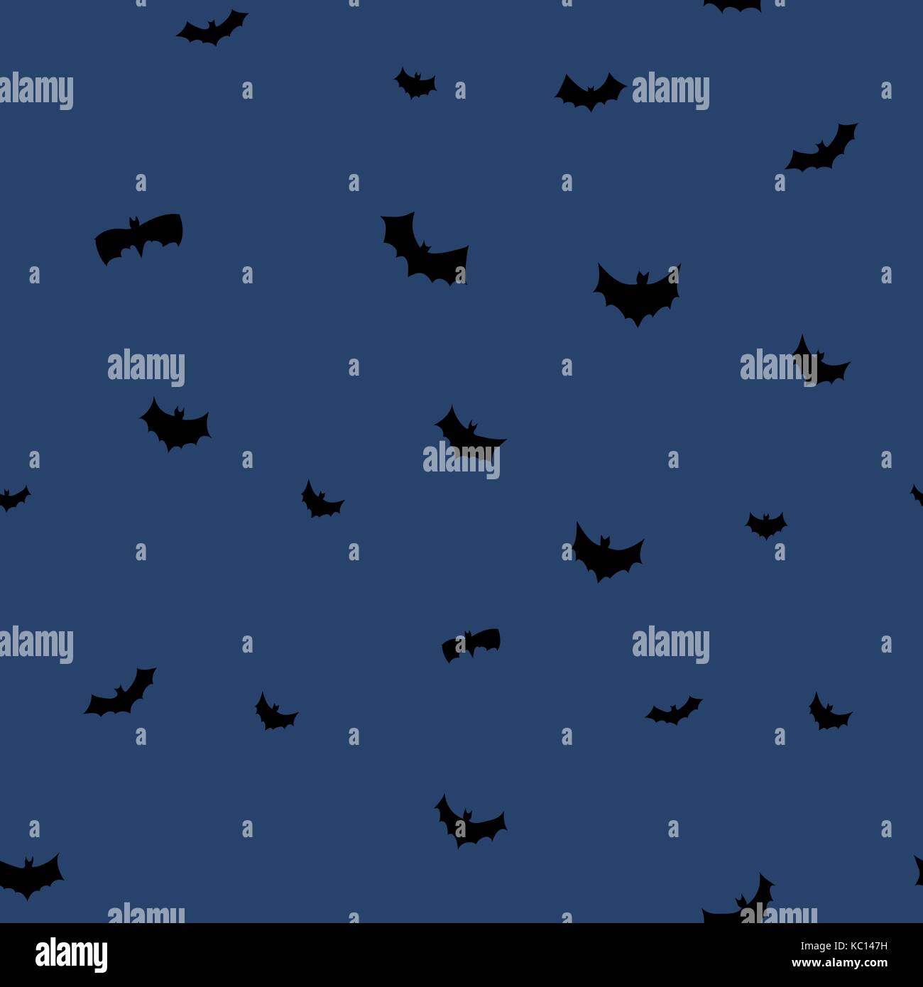 vector black flying bats silhouettes seamless pattern Stock Vector