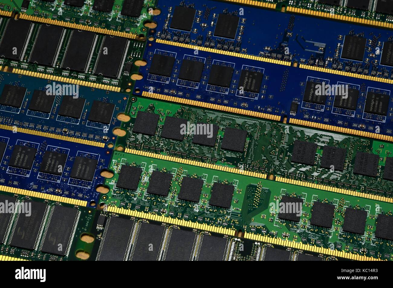 Computer Processor and memory modules, Background Stock Photo Alamy