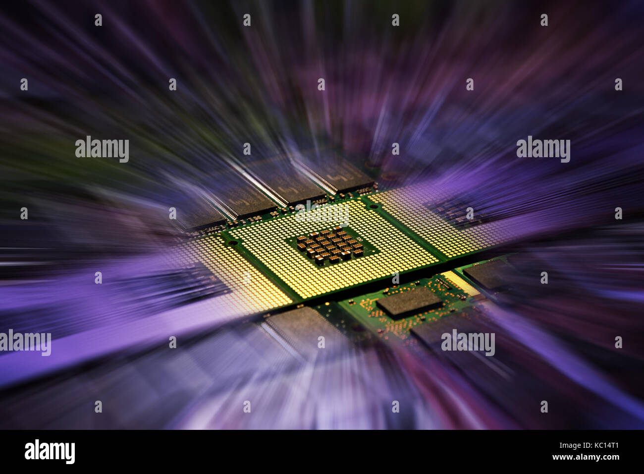 Computer Processor and memory modules, Background Stock Photo Alamy