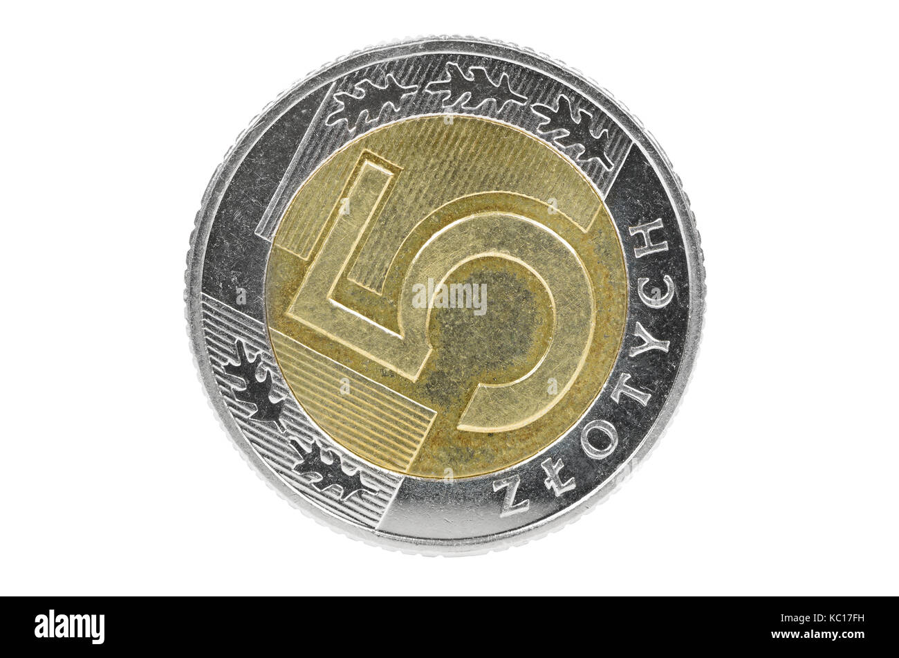 Closeup of 5 polish zloty coin isolated on white background with clipping  path Stock Photo - Alamy