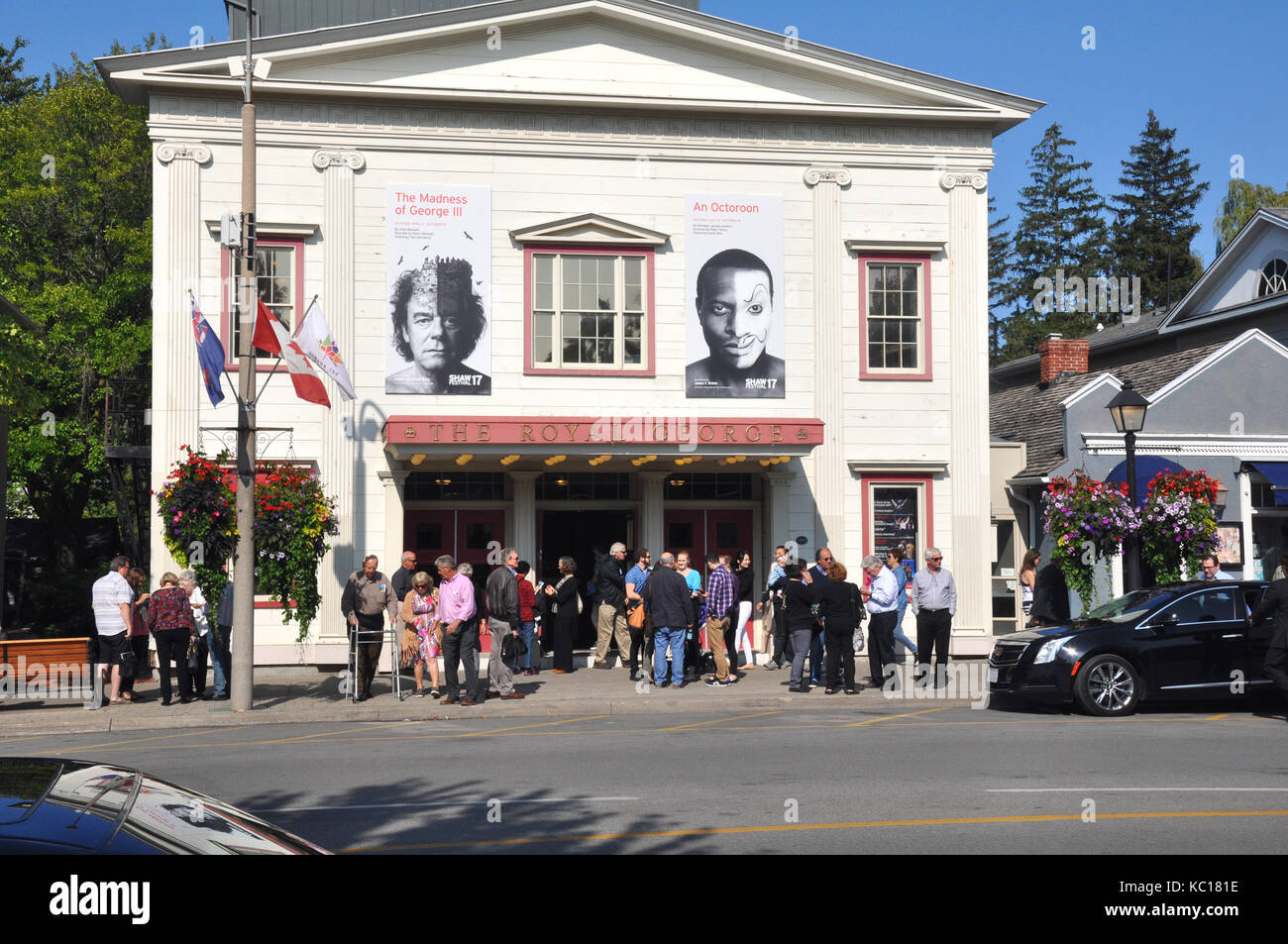 Niagara on the Lake, Ontario, Canada - September 10, 2017 - Crowd outside the Royal George Theater, Shaw Festival with People - Editorial Image Stock Photo