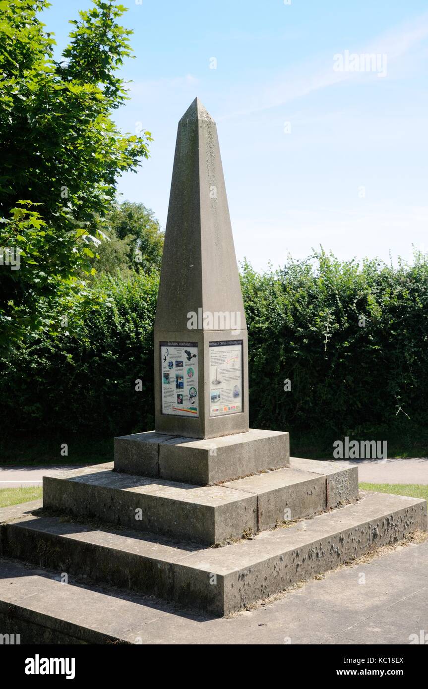 Old Cross Base, The New Millennium Cross, Kelshall, Hertfordshire Stock