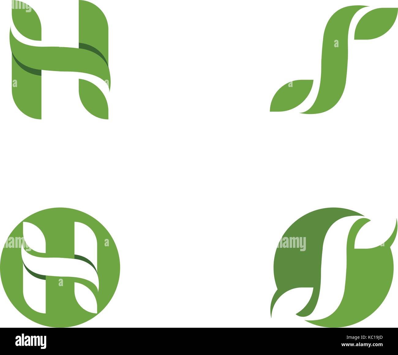 Letter Logos of green tree leaf ecology nature element vector icon ...