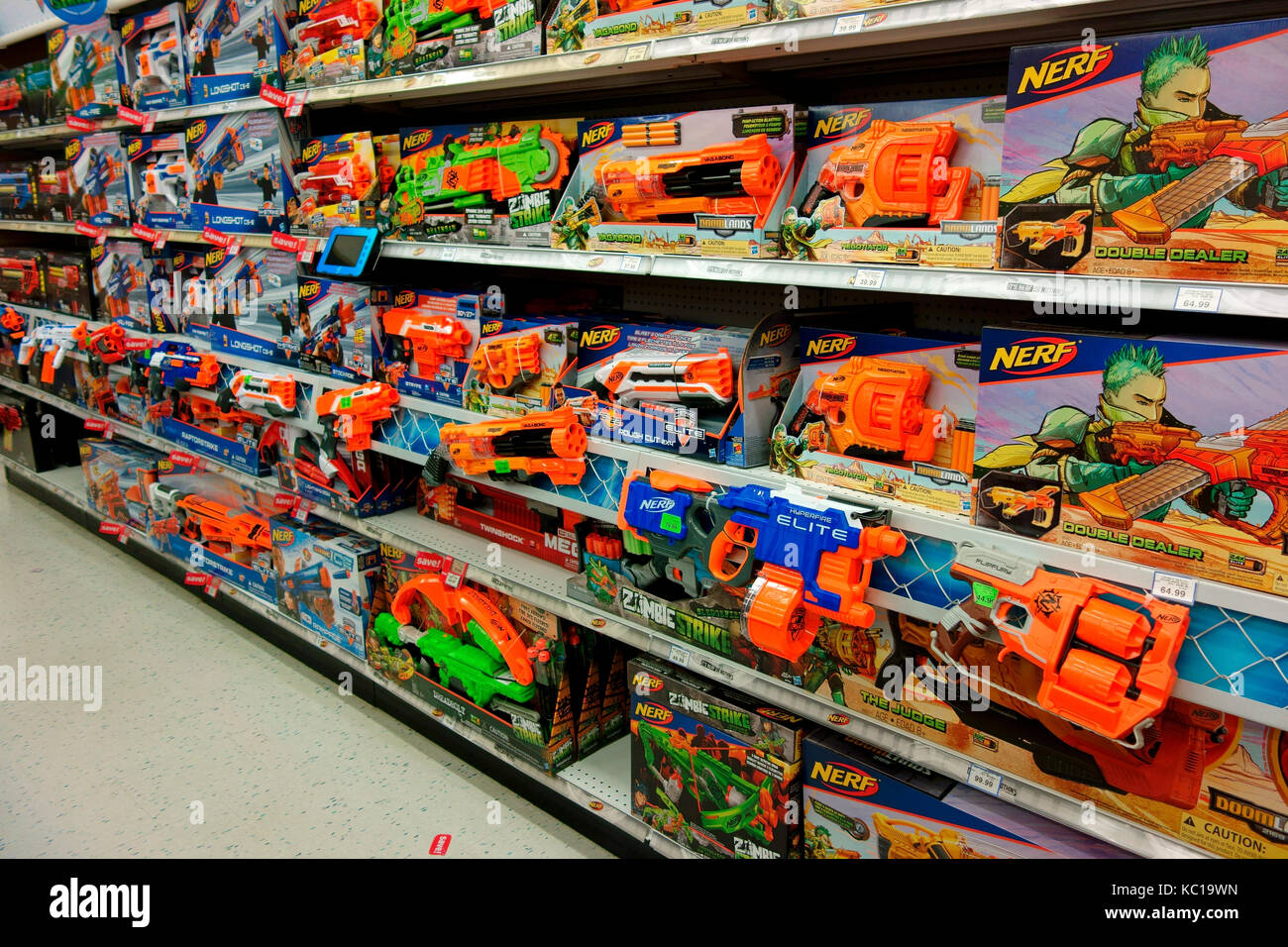 A display of nerf guns in a department store Stock Photo - Alamy