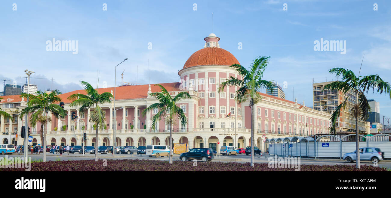 The National Bank of Angola or Banco de Nacional de Angolawith colonial architecture in capital Luanda, Angola, Africa Stock Photo