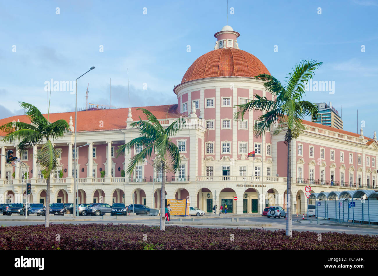 The National Bank of Angola or Banco de Nacional de Angolawith colonial architecture in capital Luanda, Angola, Africa Stock Photo