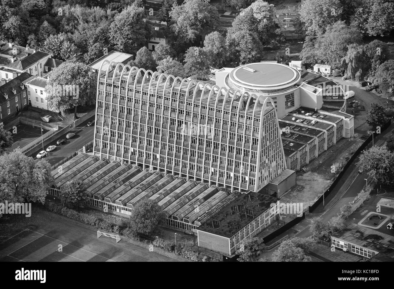 Aerial photo of Toastrack Building Manchester Stock Photo - Alamy