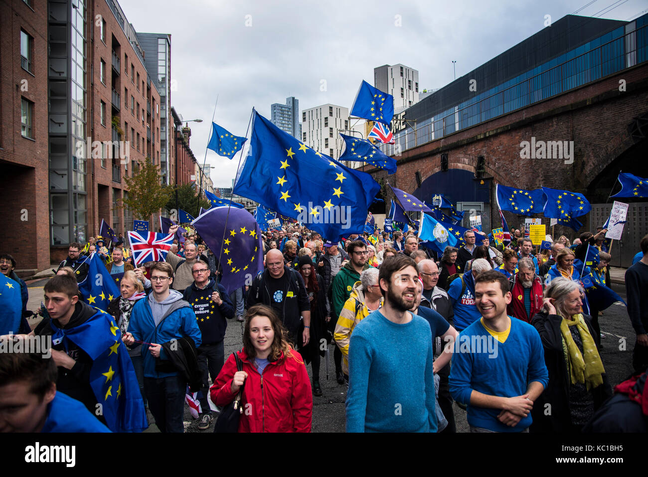StopBrexit March / Anti-Brexit March1st October 2017 Manchester during Conservative Party Conference Stock Photo