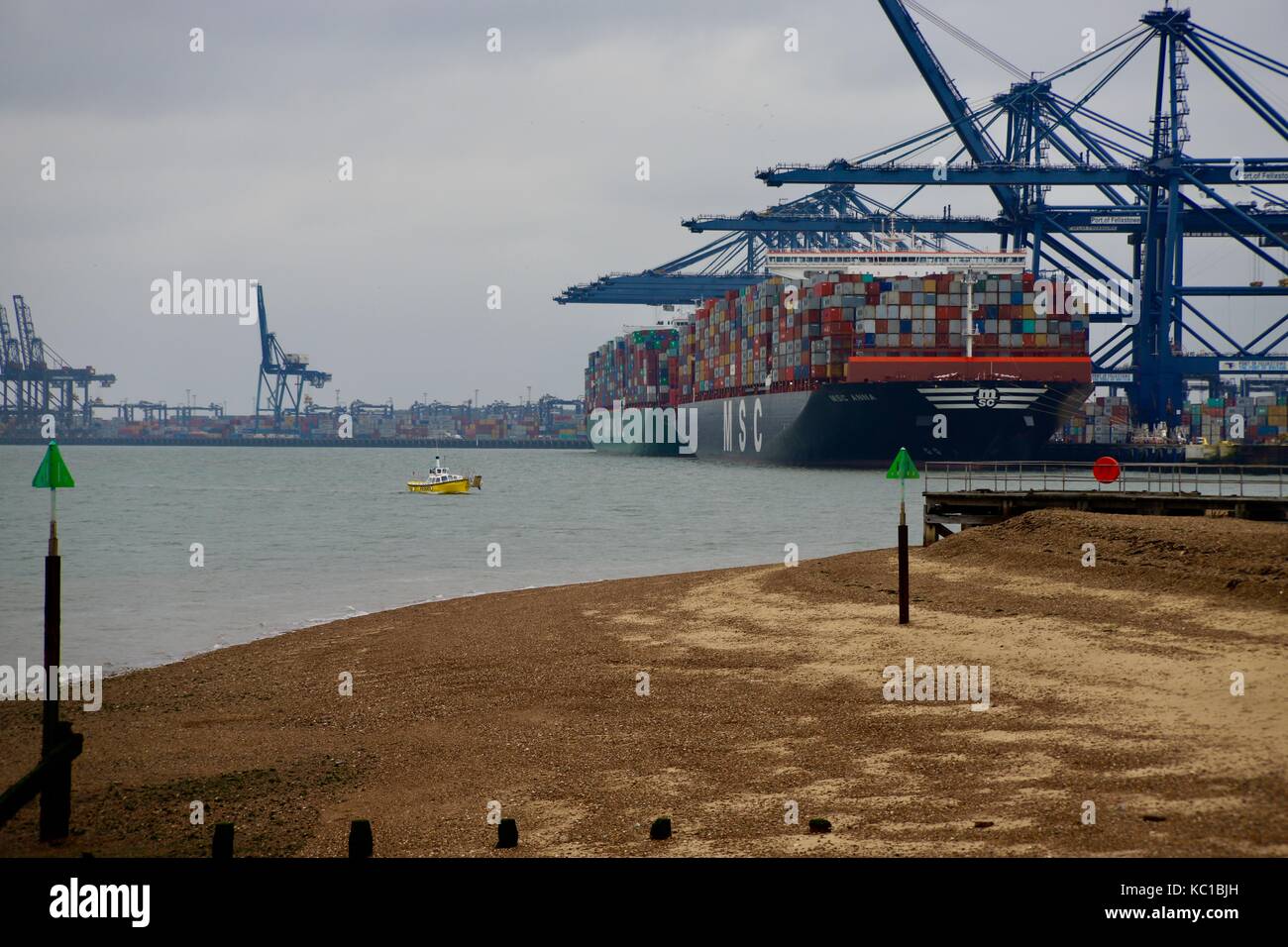 Port Of Felixstowe Seen From Landguard Viewpoint The Harbour Ferry Is 