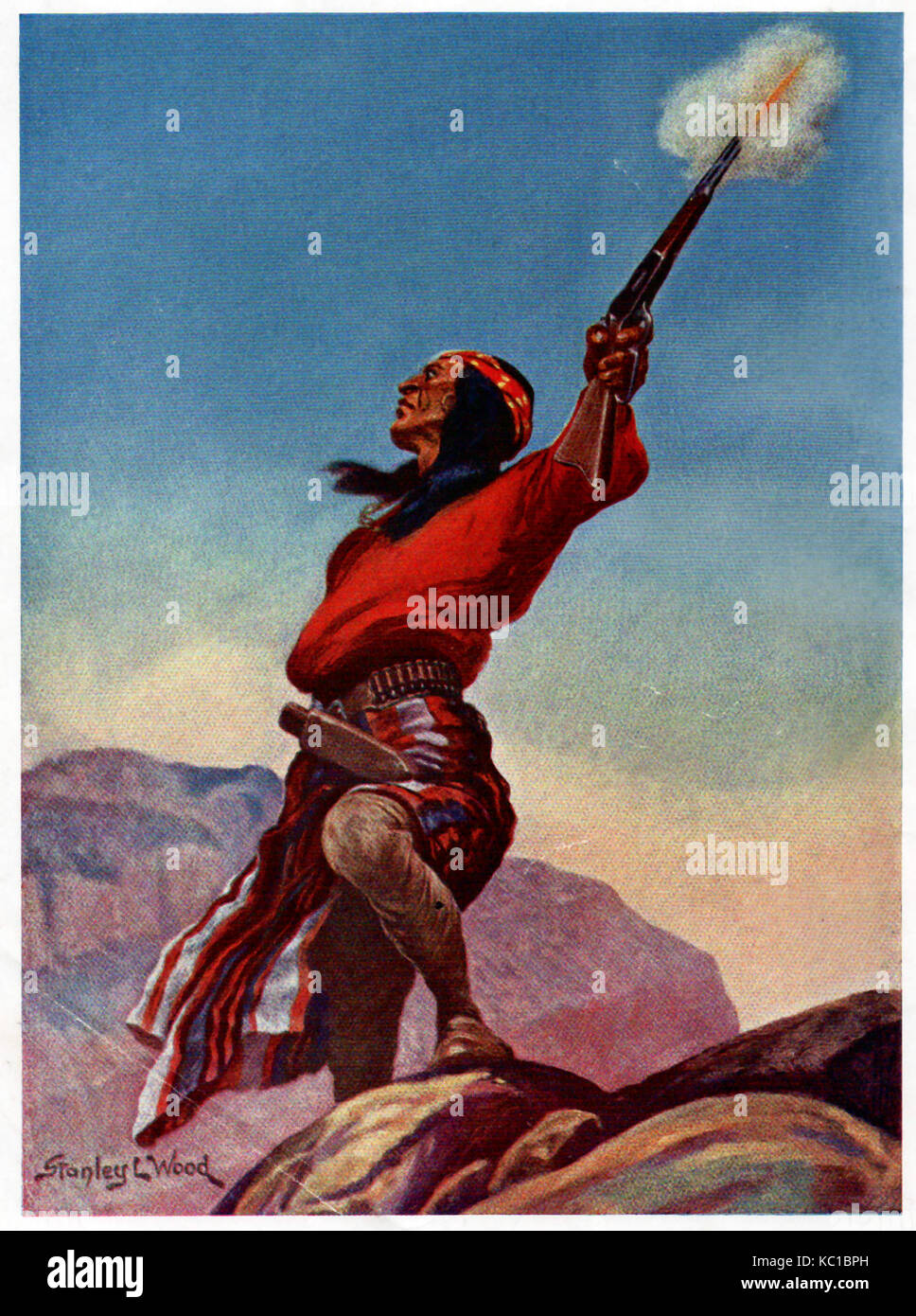 Illustration of a native american Indian from the Boy's Own Annual 1932-33 (UK) Stock Photo