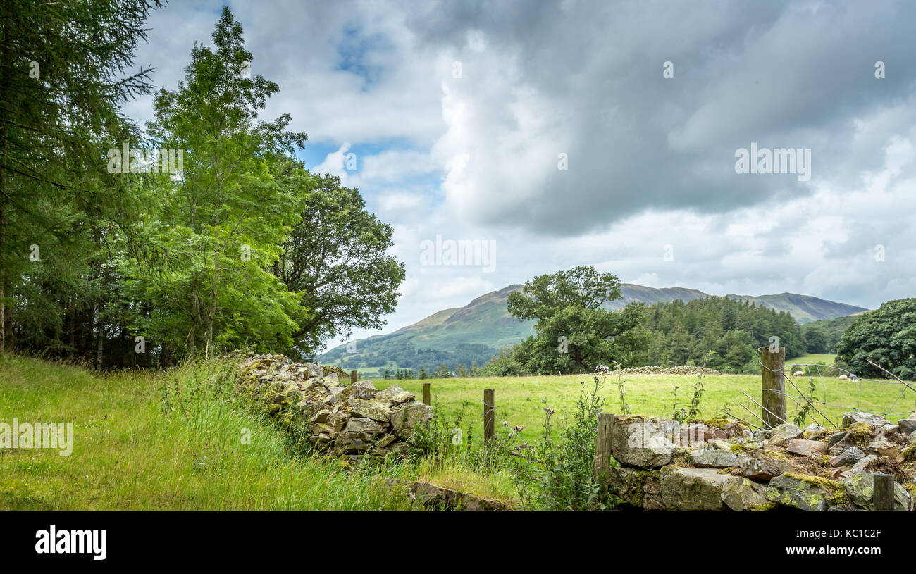 A landscape view of the area around Crummock Water, one of the lakes in the Lake District, Cumbria, United Kingdom. Stock Photo