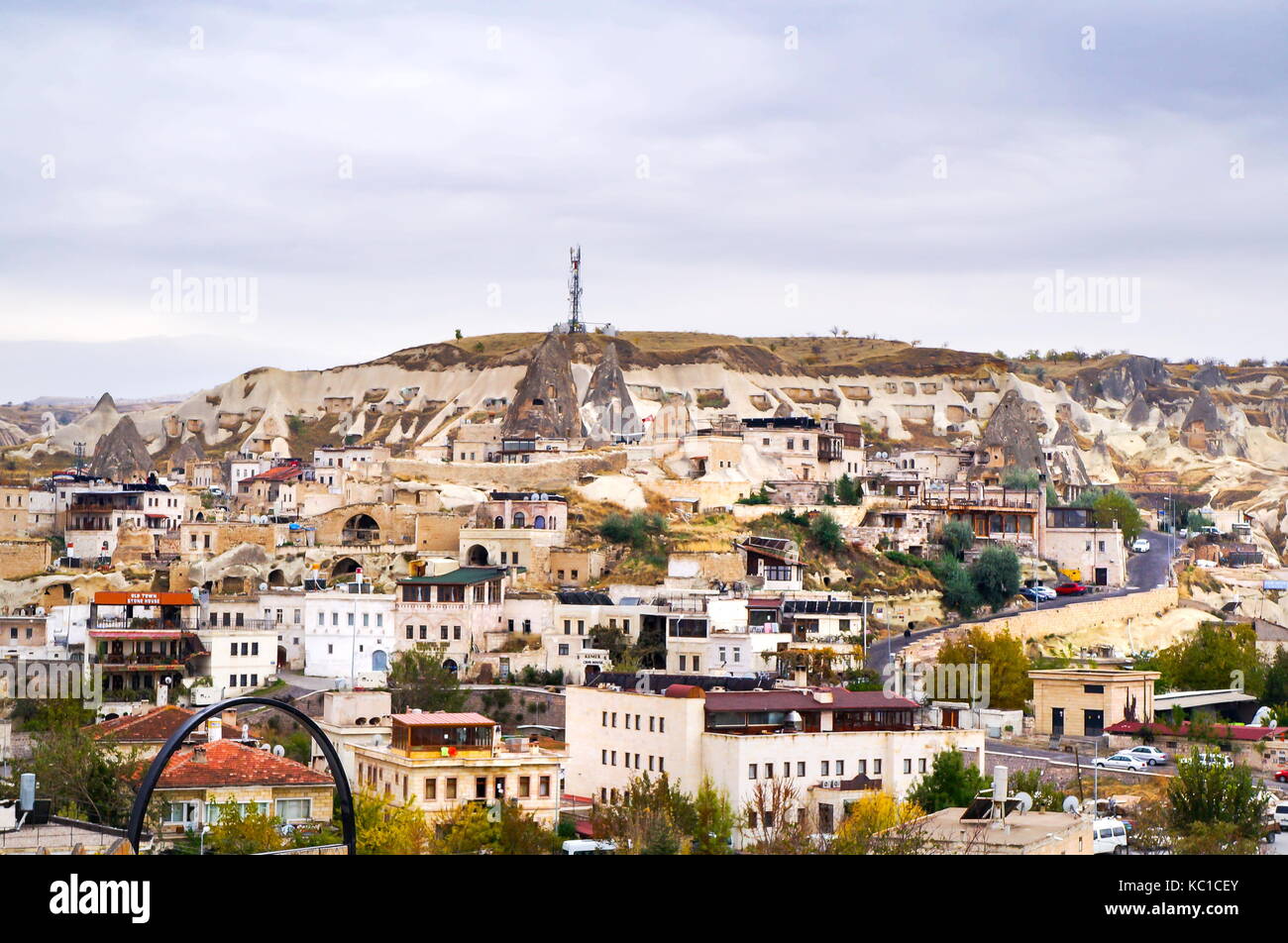 Cappadocia city view with characteristic nature scenery environment Stock Photo