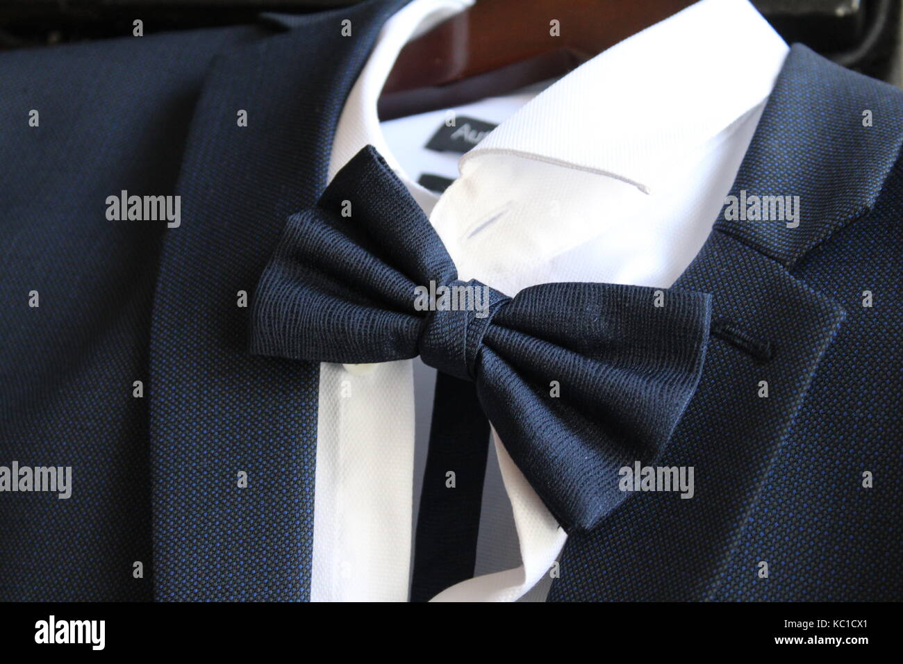 Morning of the wedding - Luxury bow tie Stock Photo