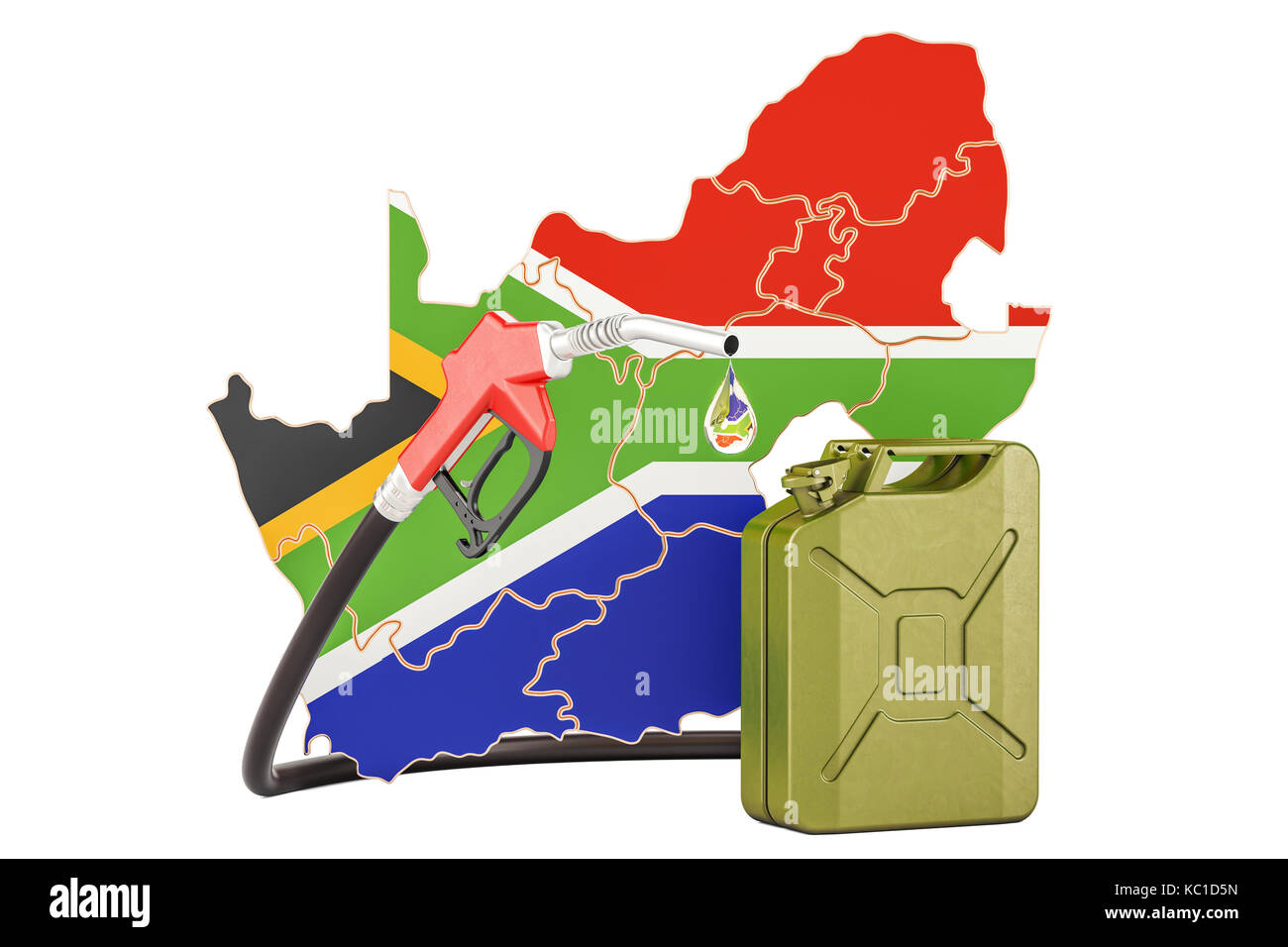 Production and trade of petrol in South Africa, concept. 3D rendering