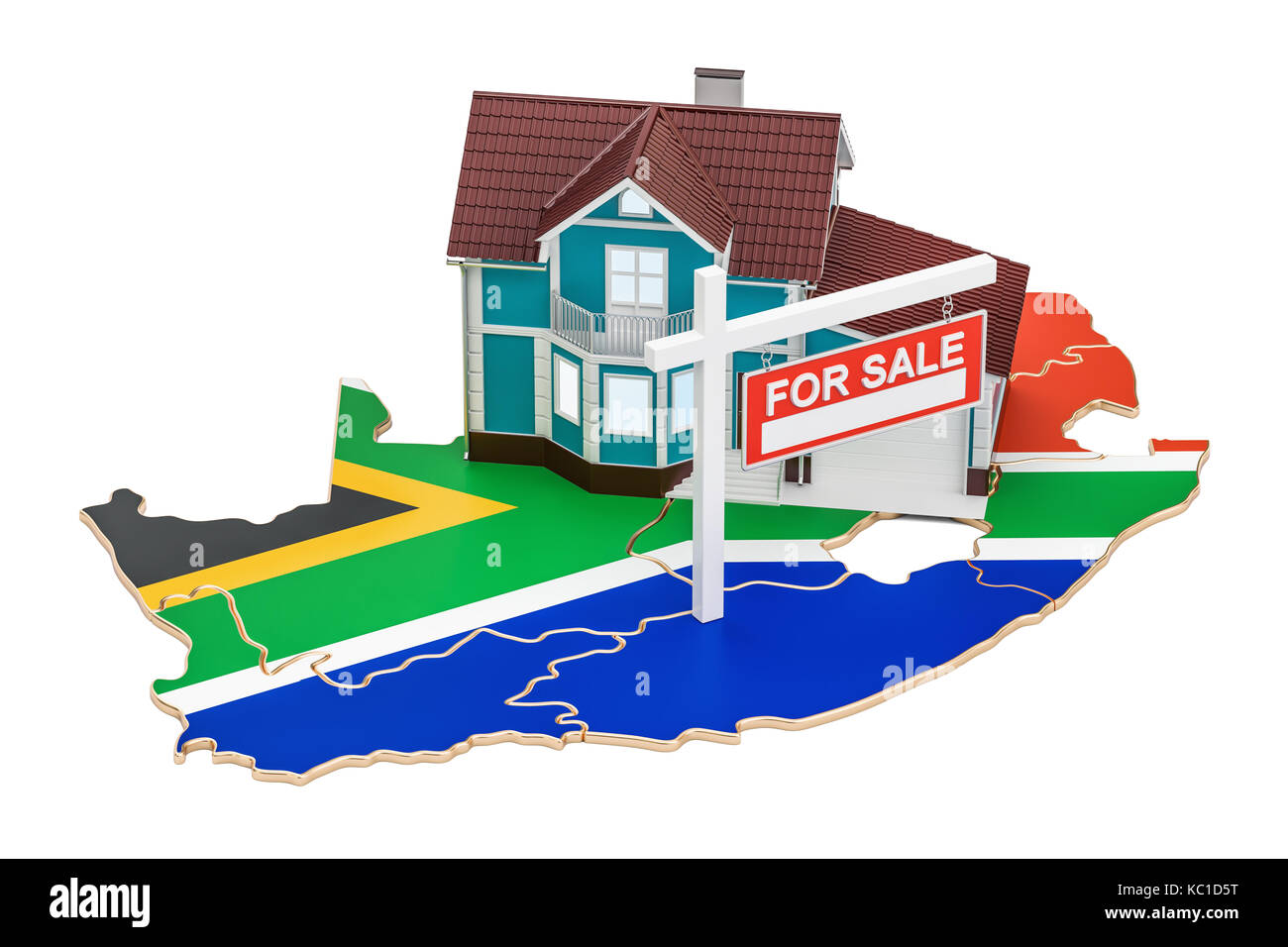 Property for sale and rent in South Africa concept, 3D rendering Stock